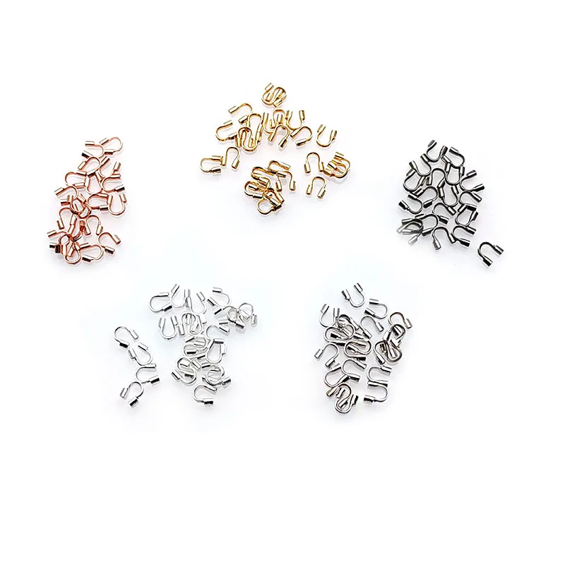 100pc Color Keep Long Time Nickle Free 4x4mm Wire Protector Jewelry Connectors Accessories