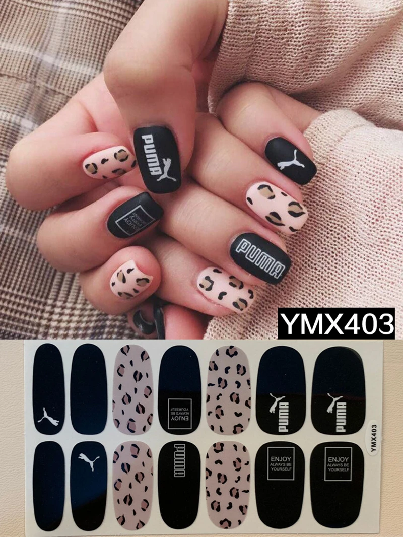 1 Sheet Fashion Nail Leopard Designs Stencil for Nail Decorations Manicure Adhesive Tips Stickers 3D Sexy Polish Wraps Accessory