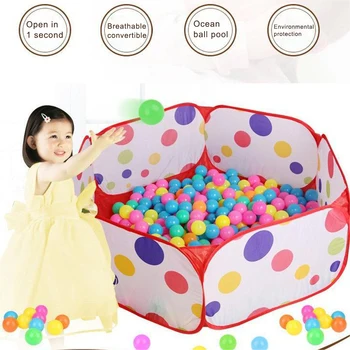 

Cartoon Kids Tent Toy Play Tent Folding Indoor Ocean Ball Pool Layout Fence Baby Game House Children's Tent Color Wave Ball Pool