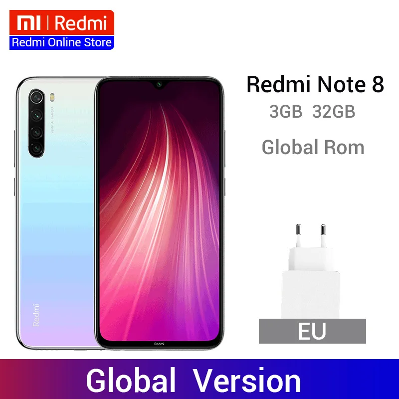 

Global Version Xiaomi Redmi Note 8 3G 32G 48MP Quad Camera Smartphone Snapdragon 665 Octa Core 6.3" FHD Screen 4000mAh