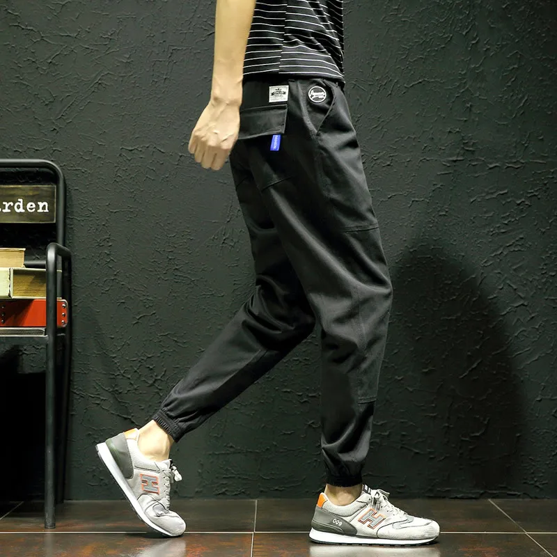 

2019 Spring And Summer Thin Beam Leg Skinny Casual Pants Men's Korean-style Capri Pants Large Size Youth Pants Sports Fashion Pa