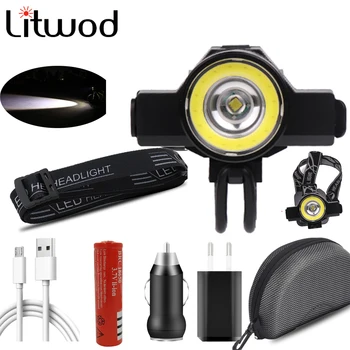 

Bike Light XM-L T6 & COB Led Headlamp USB Rechargeable Headlight Head Flashlight Torch Lamp 18650 Battery for Cycling Waterproof