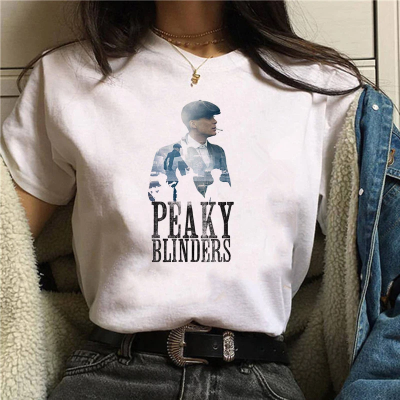 Peaky Blinder футболка Женская Harajuku Ullzang графическая футболка Веселая мультяшная футболка 90s эстетический корейский стиль Топы Футболки женские - Цвет: 1218