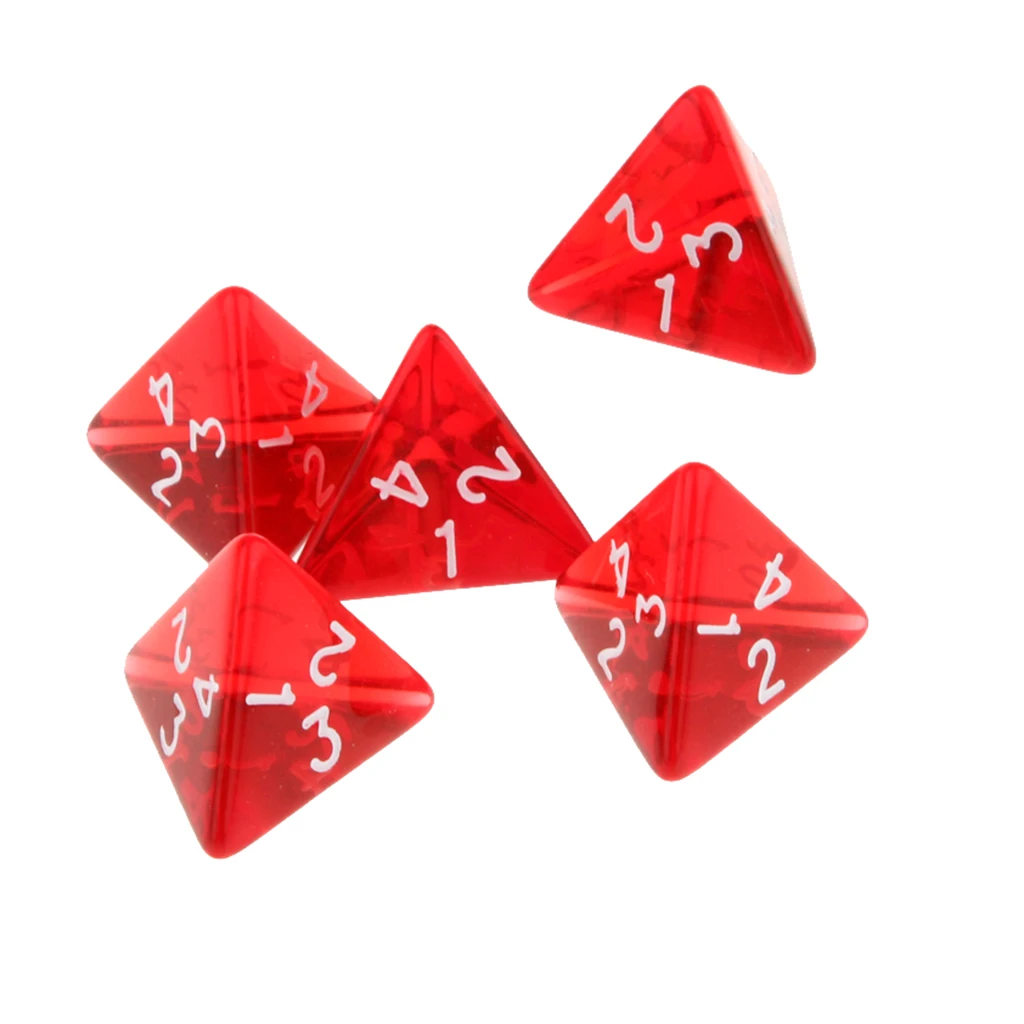 Pack Of 20 Acrylic Multi-Sided Dice D4 D&D RPG Cup Game Polyhedral Dice Set Blue Red