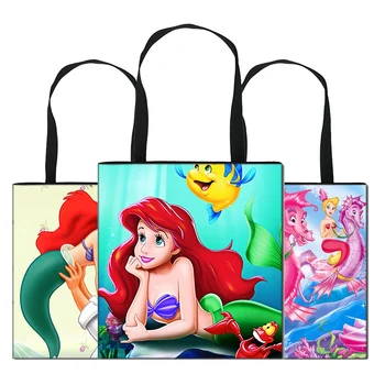 

Mermaid Princess Ariel Women'S Tote Bag Large Beach Handbags Reusable Shopping Bags Eco Foldable Ladies Designer Shopper Bag T12