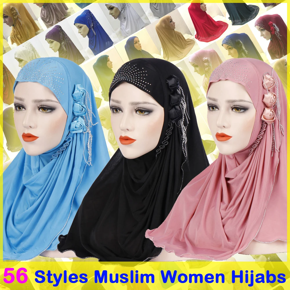 

muslim woman jersey amira instant hijab caps malaysian headscarf bonnet crinkle khimar head scarf cover hat islamic clothing new