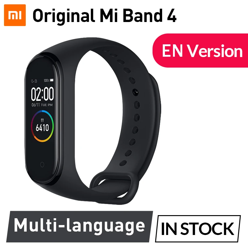 Global Version Xiaomi Mi браслет 4 смарт-браслет 4 фитнес-браслет Музыкальный браслет Bluetooth 5,0 AMOLED цветной сенсорный экран - Цвет: Global Version