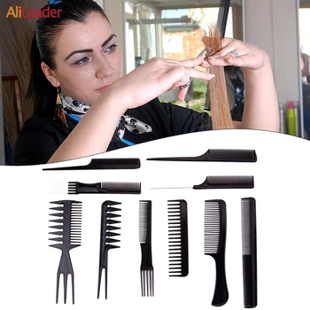 

Alileader High Quality Hair Comb Set 10Pcs/Pack Hair Parting Comb Set Cutting Combs Hairdresser Profession Hair Styling Tools