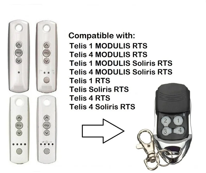 Control remoto para puerta de garaje, control remoto para puerta Telis 4 RTS1 Soliris RTS, mando a distancia para puerta keytis, transmisor de mando de 433,42 MHz