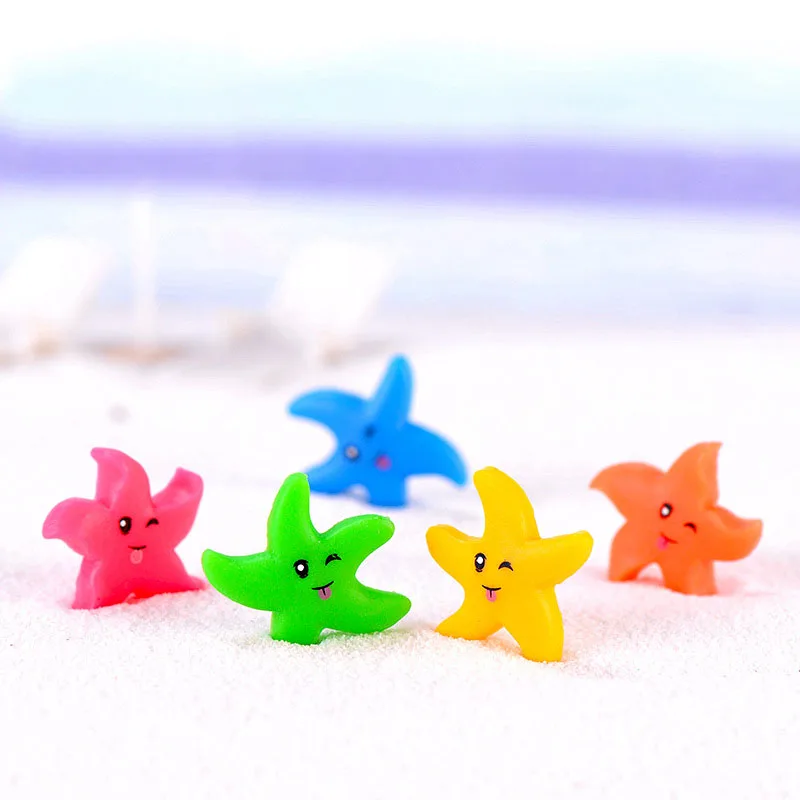 20PCS Resin Lovely Starfish Miniatures Landscape Accessories for Home Garden Cake Decoration Ornament Doll Craft Micro | Дом и сад
