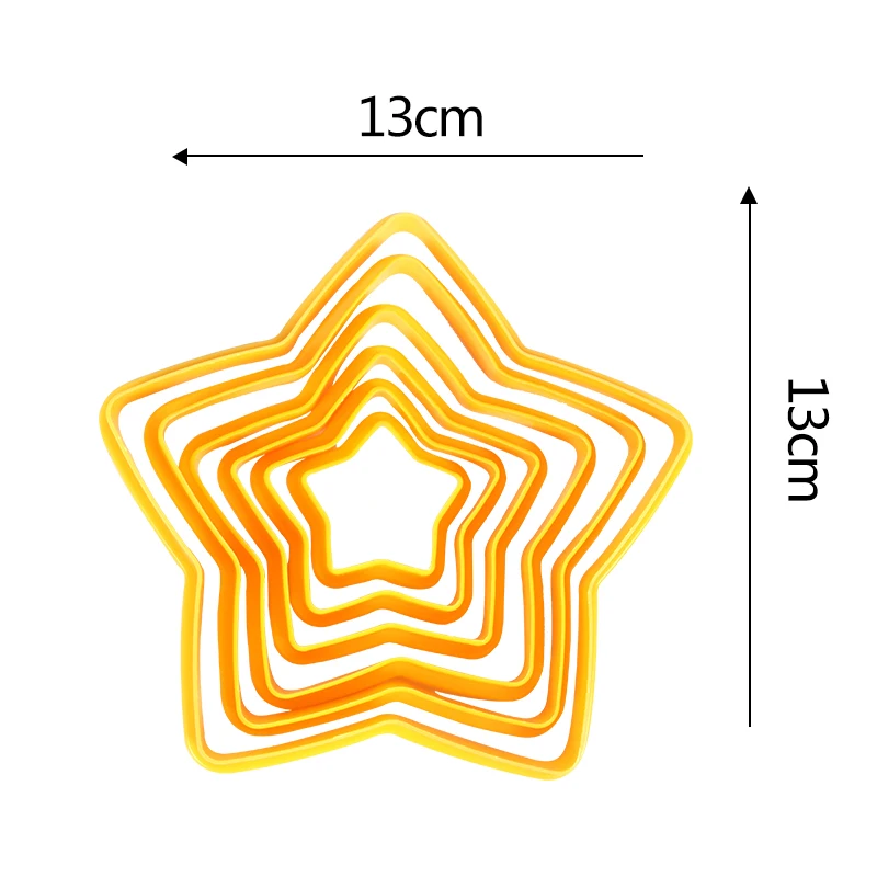 Christmas Tree Cookie Cutter Mold Stars Shape Fondant Cake Biscuit Cutter 3D Cake Decorating Tools Xmas Baking Moulds Navidad