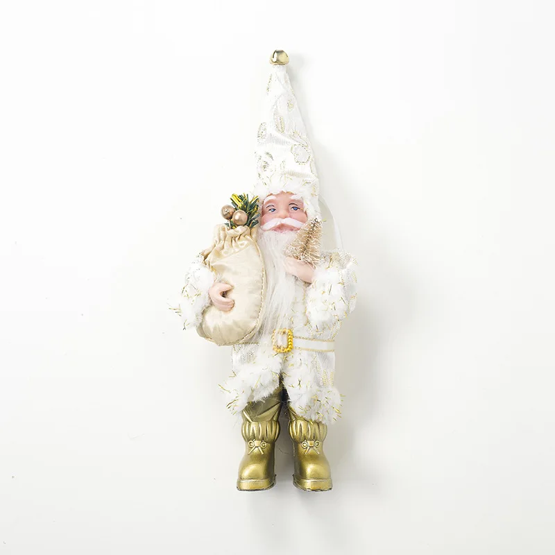 Рождественская Золотая кукла Санта-Клаус, рождественские украшения для дома, украшения для рождественской елки, Рождественский подарок на окно, новогодний декор - Цвет: gold