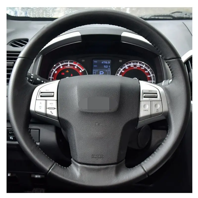 손 바느질 인공 가죽 자동차 스티어링 휠 커버 홀덴 콜로라도 (AU) 2012-2019 Isuzu D-MAX 2013-2018 mu-X 2013 콜로라도