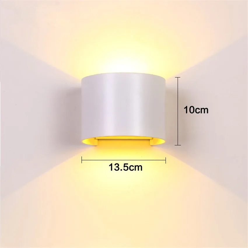 Светодиодный водонепроницаемый настенный светильник на открытом воздухе настенный светильник квадратный круглый алюминий вверх и вниз освещение влажная лампа настенная лампа