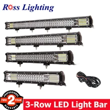 3 ряда внедорожный светодиодный светильник бар рабочий светильник комбо 20 22 дюймов светодиодный Бар 288W 324W светильник для трактор 4x4 грузовик внедорожник ATV 12 В фар дальнего света