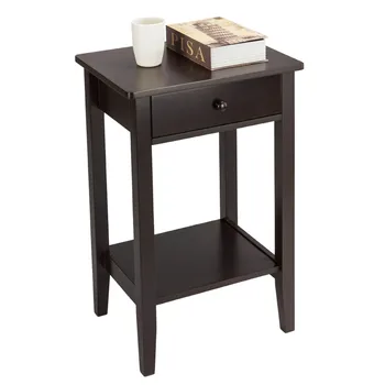 

Two-layer Bedside Table Coffee Table with Drawer Cabinet Bedroom Economical Small Simple Coffee Apartment Bedroom Nightstands