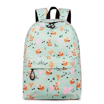 

Fox Pattern Printing Backpack Female Travel Daily Laptop Student School Backpack Water Repellent For Teenagers Mochila