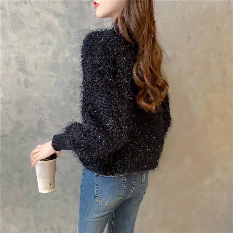 Ladies Sweaters 2022 Autumn Winter New Knitted Sweater Female Pullover  Loose Tops Fashion Warm Large Size Sweater Women Top turtleneck sweater