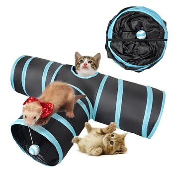 

3 Holes Pet Cat Tunnel Toys Foldable Pet Cats Funny Training Toy Interactive Tube Fun Toy For Cat Rabbit Animal Play Tunnel Tube