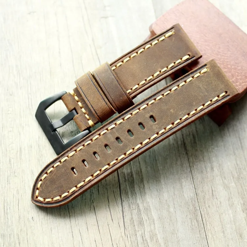 

2020 Hottest Sale Italian Leather Strap 20/22mm Leather Strap Headband Retro Male Fold Leather Strap 22mm watch band