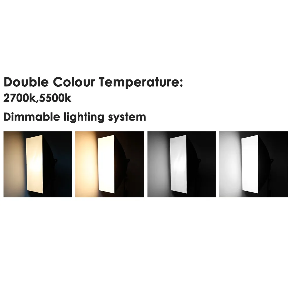 Neewer Photography Bi-color Dimmable LED Softbox Lighting Kit:20x27 inches Studio Softbox 45W Dimmable LED Light Head 2 Color