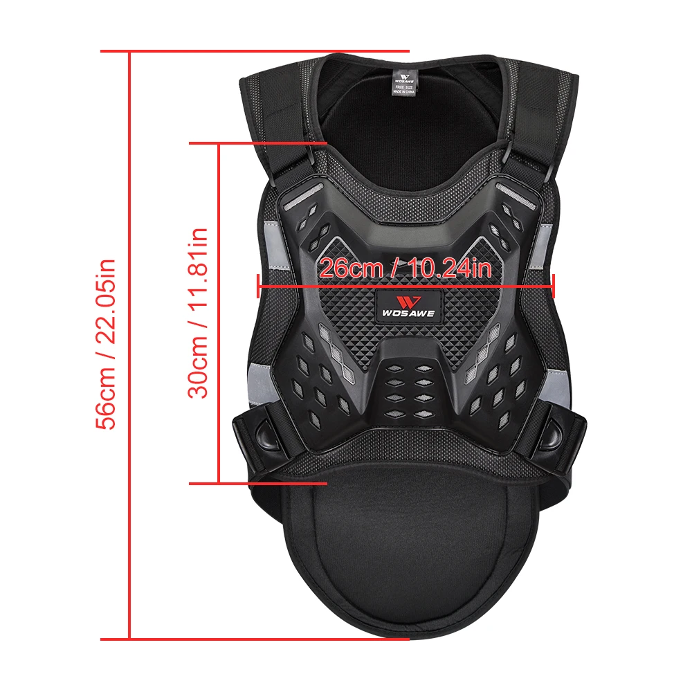 WOSAWE Motorcycle Armor Vest Adult Chest Back Protection Rider Motocross Off Road Spine Support Body Protective Gear Motorcycle Armor Motorcycle Body Armor Body Protector Motorcycle Armor Vest