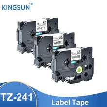 Ruban d'étiquettes pour imprimante Tze241 TZ241, noir sur blanc, laminé, Compatible avec Brother P touch, 3 pièces