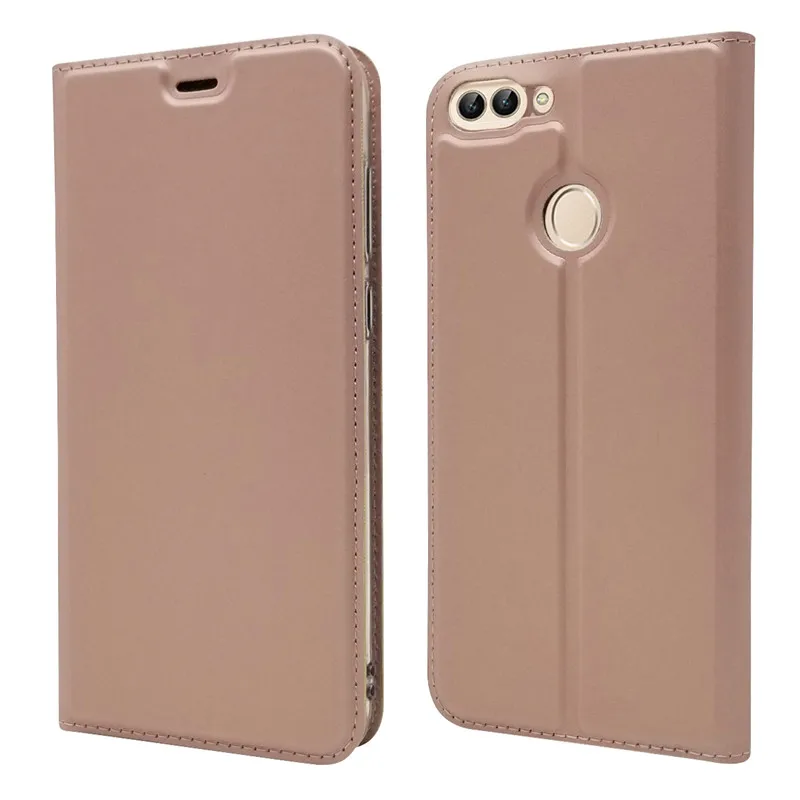 Rose Gold Умный чехол huawei P, Магнитный чехол для Coque huawei P, умный FIG-LX1, смарт-чехол Etui, Роскошный кожаный флип-кошелек, чехол для телефона s - Цвет: Rose Gold