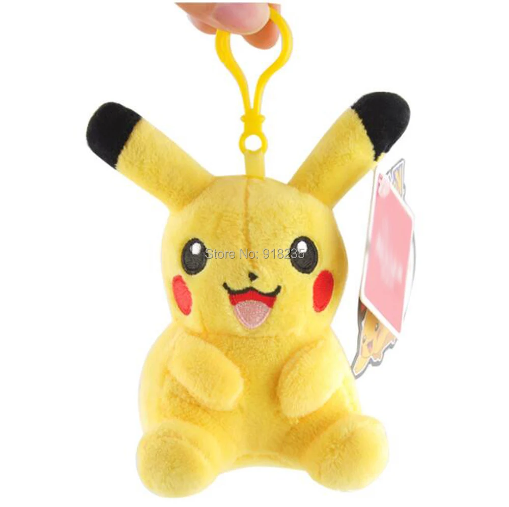 20/лот 9 видов стилей подлинный Пикачу Snorlax Charmander Squirtle wobbuffet Bulbasaur 10 см плюшевый брелок клип мягкие игрушки - Цвет: C