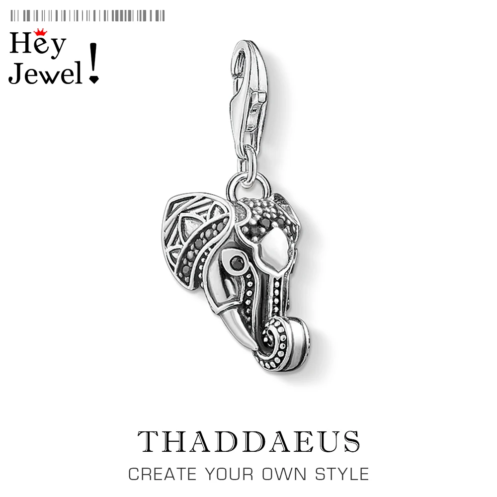 

Symbol of Wisdom Elephant Charm Magic Pendants Pure 925 Sterling Silver Lucky Gift For Women Men Jewelry Fit Bracelets Trunk