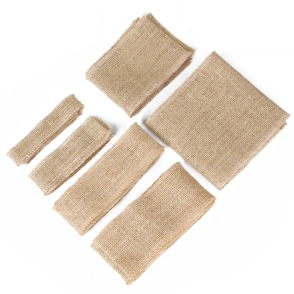 

More Size 5M Natural Jute Burlap Hessian Ribbon Natural Color For Rustic Wrap Gift Packing String Wedding Decoration