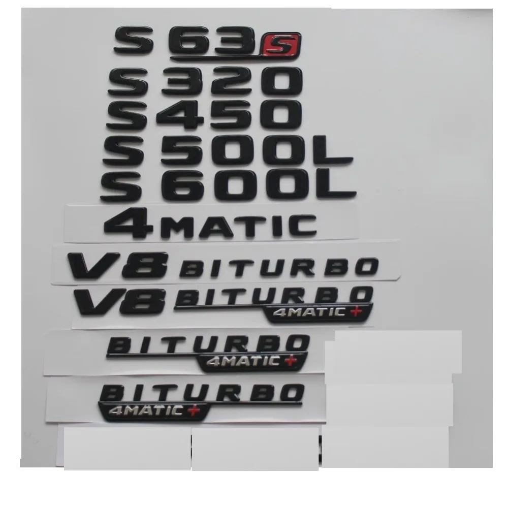 Черные значки для Mercedes Benz W221 W222 S63 S63s S65 AMG S400L S500 S500L S600L S560 S680 4matic багажник задняя
