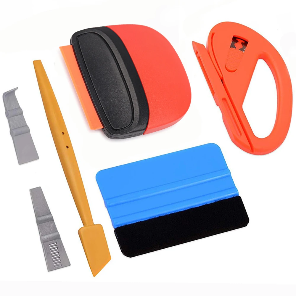

FOSHIO Car Sticker Film Magnetic Squeeze Squeegee Razor Scraper Vinyl Wrap Styling Tool Set Window Tint Carbon Fiber Film Cutter