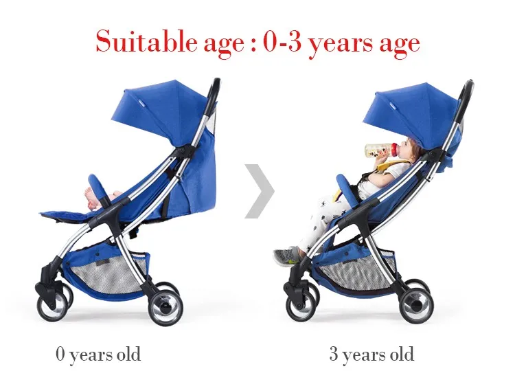 Playkids Baby Stroller ultra-light weight folding travel Baby portable 2-in-1 stroller on the airplane