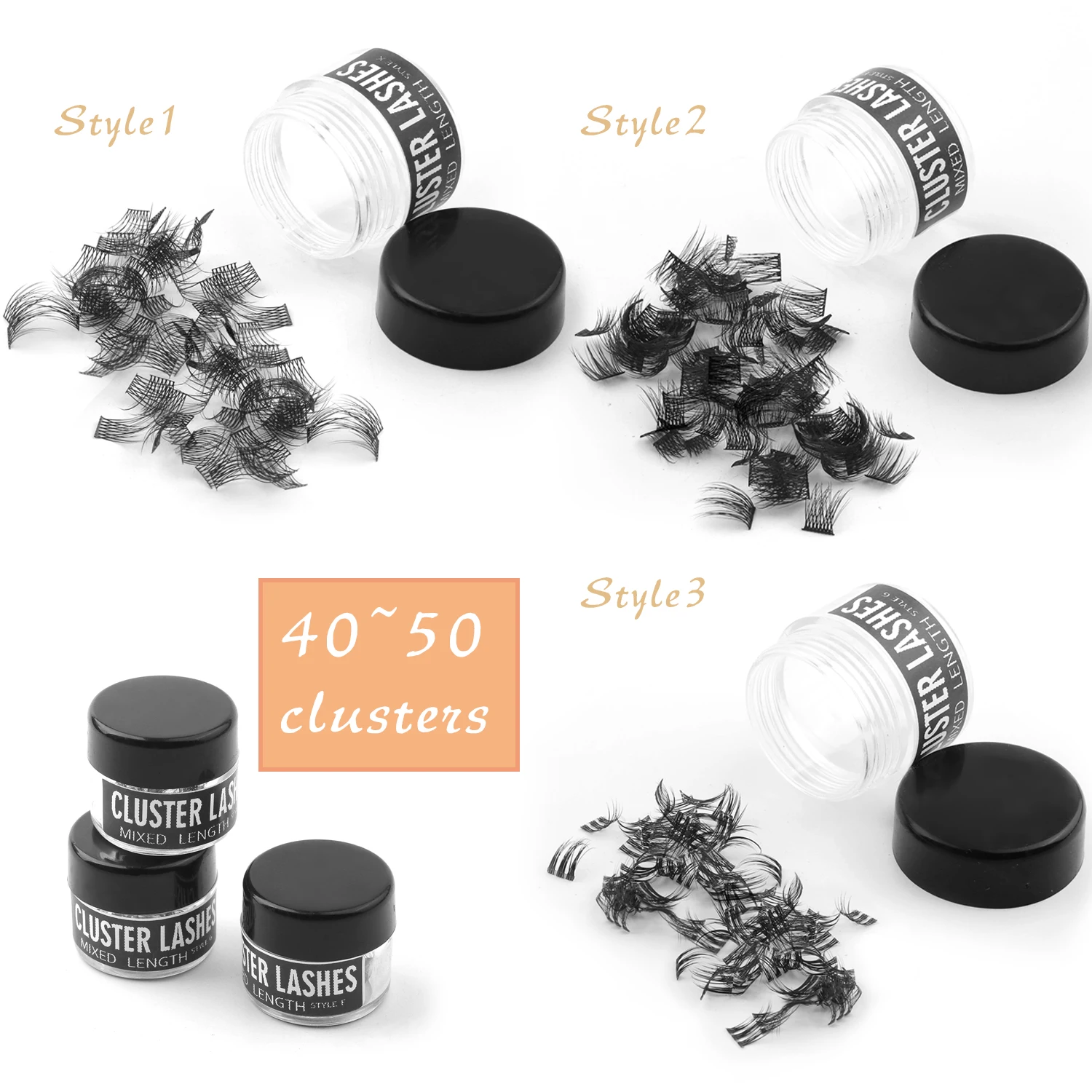 EASITENSION 40-50 Clusters Nesura Eyelash ресницы пучковые ресницы пучки ресницы ласточкин хвост