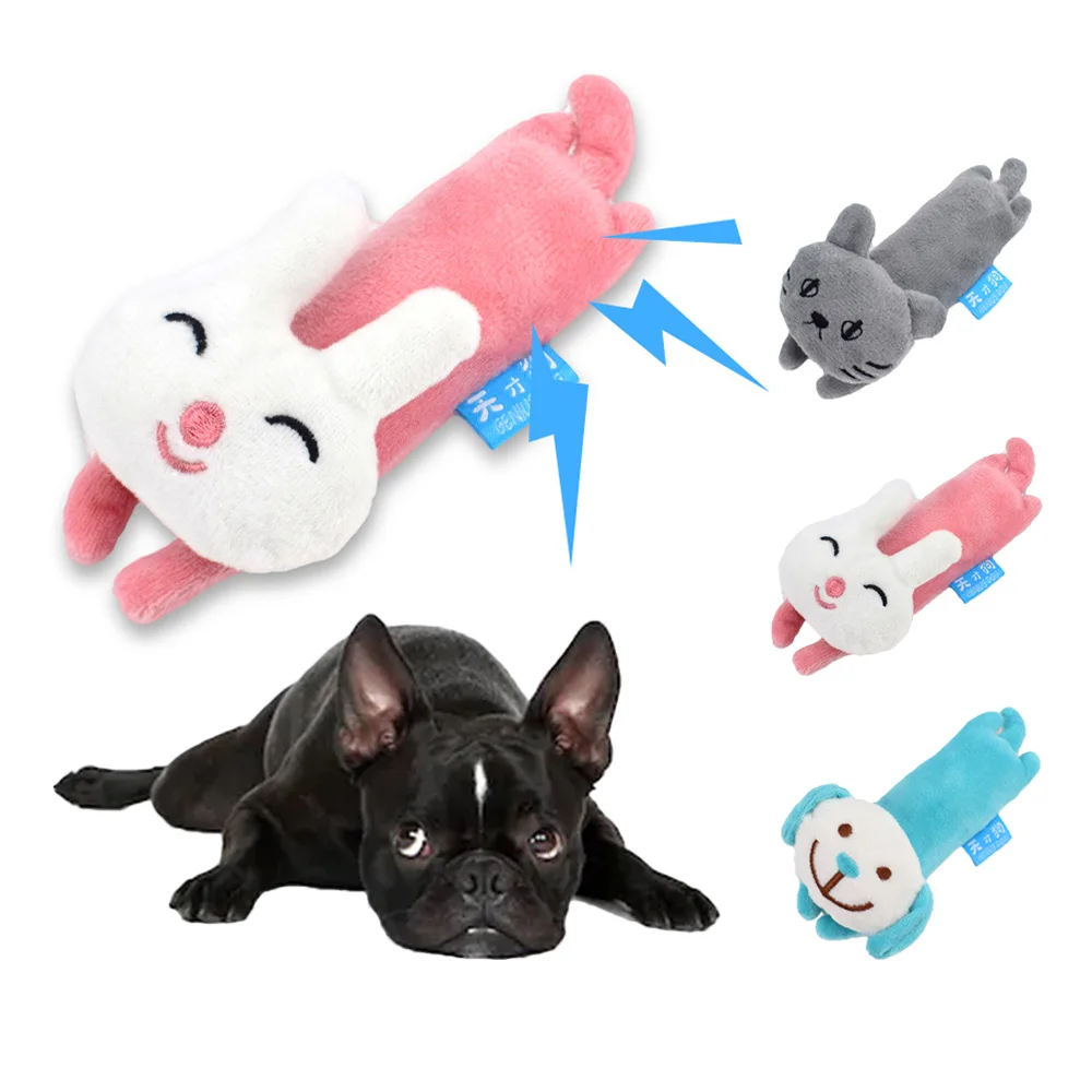 Dog Squeak Toys Cute Cartoon Animal Style Toy Interactive Soft Plush Rabbits For Large Dogs Puppy Chew Pet Accompany | Дом и сад