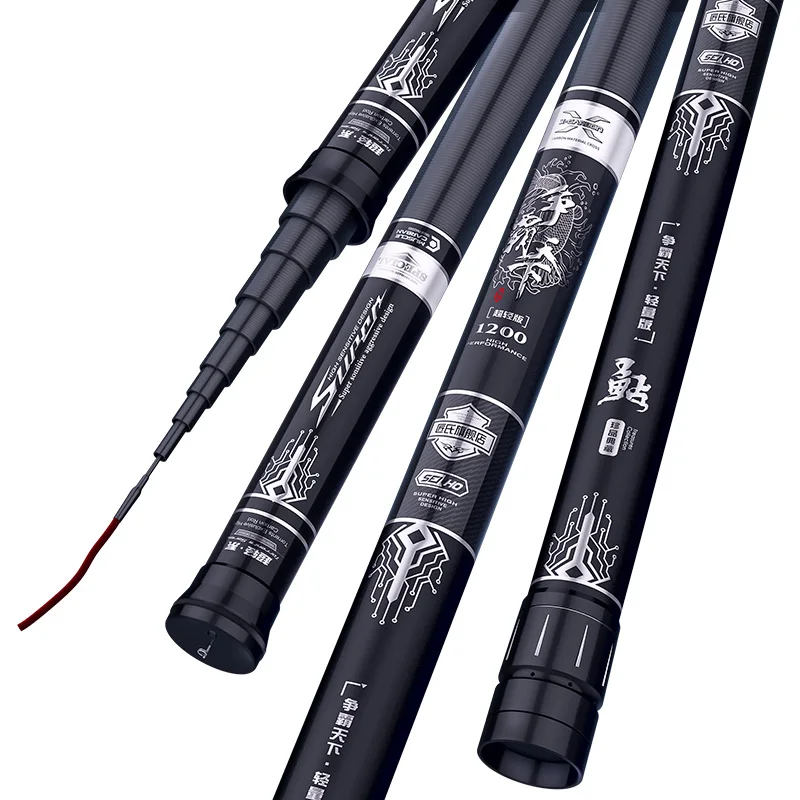 Carbon Fiber Telescopic Fishing Rod Super Hard Ultra Light Carp Pole Travel W6Y9 
