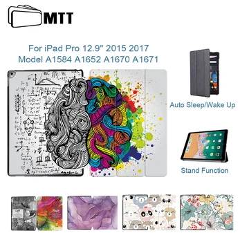 

MTT Graffiti Case For iPad Pro 12.9'' 2015 2017 PU Leather Magnetic Flip Protective Tablet Case Smart Cover Auto Sleep/Wake Up