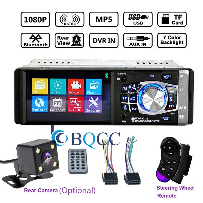 Автомагнитола 4 1 дюйма Din FM Bluetooth 2 0 SD/USB MP5 плеер Авторадио + камера|Автомобильные