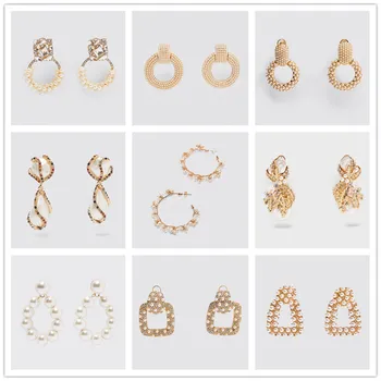 

JURAN ZA New Elegant Imitation Pearls Earrings for Women Fashion Wedding Party Gifts Drop Earrings Accessories Jewelry Wholesale