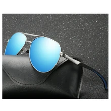 Новинка UV400 очки для вождения металлическая оправа мужские поляризованные солнцезащитные очки с коробкой