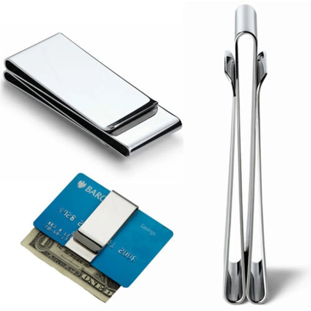 Stainless Man Pocket Money Clip Dollar Metal Clamp Card Clips Credit Cards Money Holder New