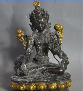 

old Tibet Buddhism Bronze Gilt tara kwan-yin GuanYin goddess buddha statue