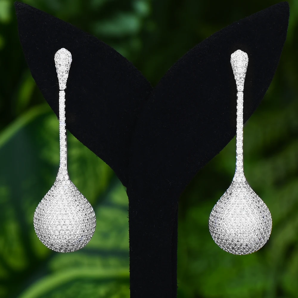 

Siscathy New Super Round Balls Drop Earrings for Noble Luxury Romantic Women Bridal Actor Dancer Jewelry Party Show Attractive
