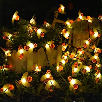 

20/30/50pcs Solar Bee lights String Waterproof LED Solar Apis Light Garden Wedding Landscape Christmas Party Outdoor Decor Lamps