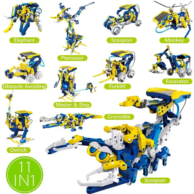 Kids Solar Robot Toys 11 in 1 STEM Educational Learning DIY Assembly Kit Science Building Set Gifts for Boys and Girls 3