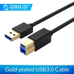 ORICO USB3.0 квадратный Порты и разъёмы Дата Тип кабеля-C USB-B данных кабель Позолоченные Интерфейс для жесткого диска принтера 0,5 m/1,0 m/1,5 m/2,0 m