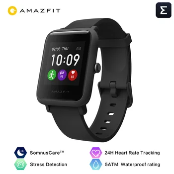شراء Amazfit بيب S لايت Smartwatch النسخة العالمية في المخزون 30 يوما عمر البطارية 5 ATM مقاوم للماء تحكم بالموسيقى للهاتف أندرويد Ios