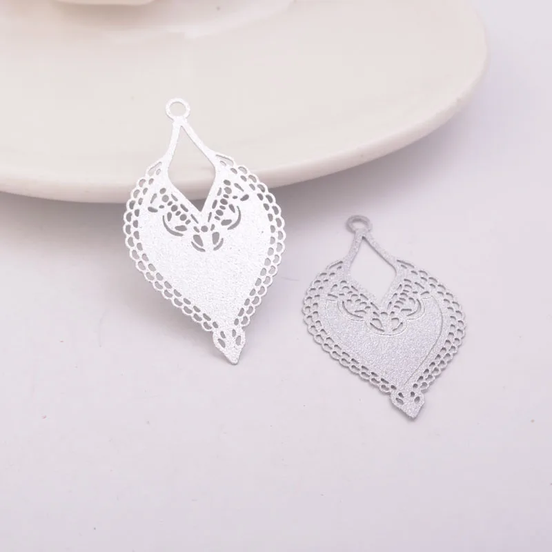 Matte Silver 50 шт. AB4279 25*46 мм Подвески В Форме Ожерелья матовое серебро розовое золото серьги подвеска фурнитура для женщин бижутерия геометрический - Окраска металла: Matte Silver