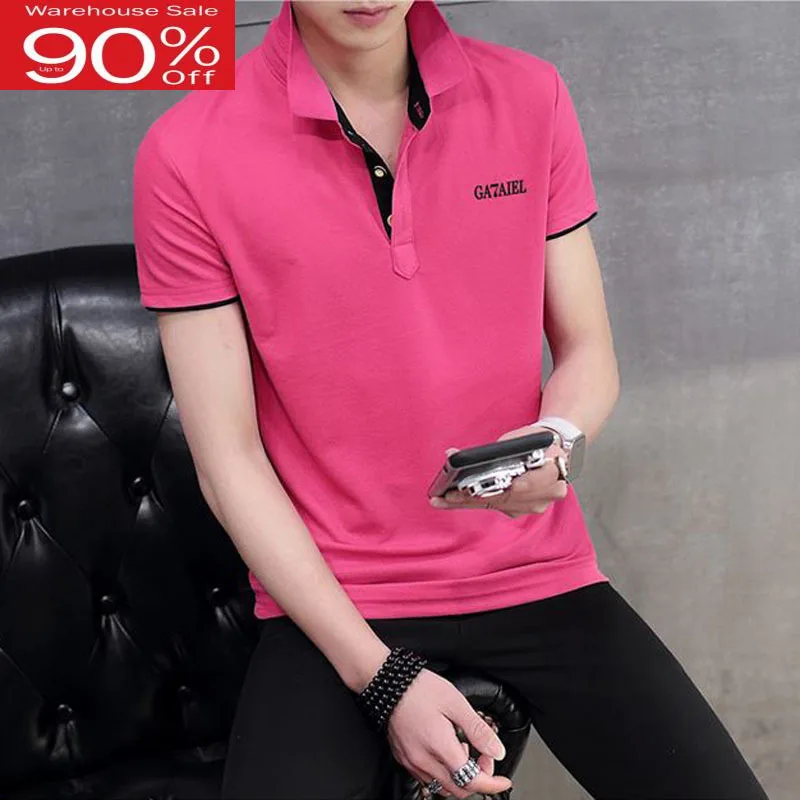 

Men short sleeve 2020 new summer lapel thin casual letter male polo shirt teenage boy tops fashion hot sale P09c